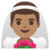 man with veil: medium skin tone on Google