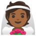 person with veil: medium-dark skin tone emoji on Google