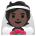 person with veil: dark skin tone emoji on Google