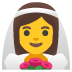 woman with veil emoji on Google