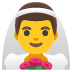 man with veil emoji on Google