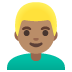 man: medium skin tone, blond hair on Google