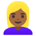 woman: medium-dark skin tone, blond hair on Google