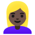 woman: dark skin tone, blond hair on Google