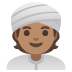 person wearing turban: medium skin tone on Google