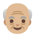old man: medium-light skin tone emoji on Google