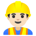 man construction worker: light skin tone emoji on Google