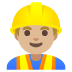 man construction worker: medium-light skin tone on Google