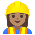 woman construction worker: medium skin tone emoji on Google