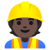 construction worker: dark skin tone emoji on Google