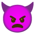angry face with horns emoji on Google