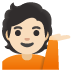 person tipping hand: light skin tone on Google