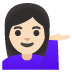woman tipping hand: light skin tone on Google