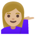 woman tipping hand: medium-light skin tone on Google