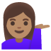 woman tipping hand: medium skin tone on Google