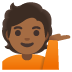 person tipping hand: medium-dark skin tone on Google