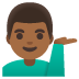 man tipping hand: medium-dark skin tone on Google