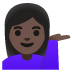 woman tipping hand: dark skin tone on Google