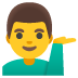 man tipping hand on Google