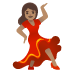 woman dancing: medium skin tone emoji on Google
