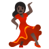 woman dancing: dark skin tone emoji on Google
