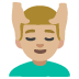 man getting massage: medium-light skin tone on Google