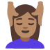 woman getting massage: medium skin tone on Google