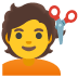 person getting haircut on Google