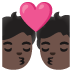 kiss: dark skin tone emoji on Google