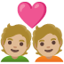 couple with heart: medium-light skin tone emoji on Google