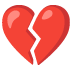 broken heart emoji on Google