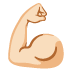 flexed biceps: light skin tone on Google