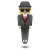 person in suit levitating: medium-light skin tone emoji on Google