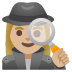 woman detective: medium-light skin tone emoji on Google