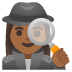 woman detective: medium-dark skin tone emoji on Google