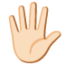 hand with fingers splayed: light skin tone on Google