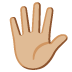 hand with fingers splayed: medium-light skin tone on Google