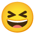 grinning squinting face on Google