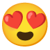 smiling face with heart-eyes on Google