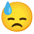 downcast face with sweat on Google