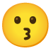 kissing face on Google