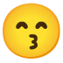 kissing face with smiling eyes on Google