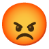 pouting face on Google