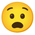 anguished face emoji on Google