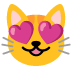 smiling cat with heart-eyes on Google