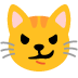 cat with wry smile emoji on Google