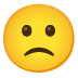 slightly frowning face emoji on Google