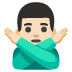 man gesturing NO: light skin tone emoji on Google