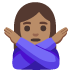woman gesturing NO: medium skin tone emoji on Google
