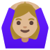 woman gesturing OK: medium-light skin tone emoji on Google